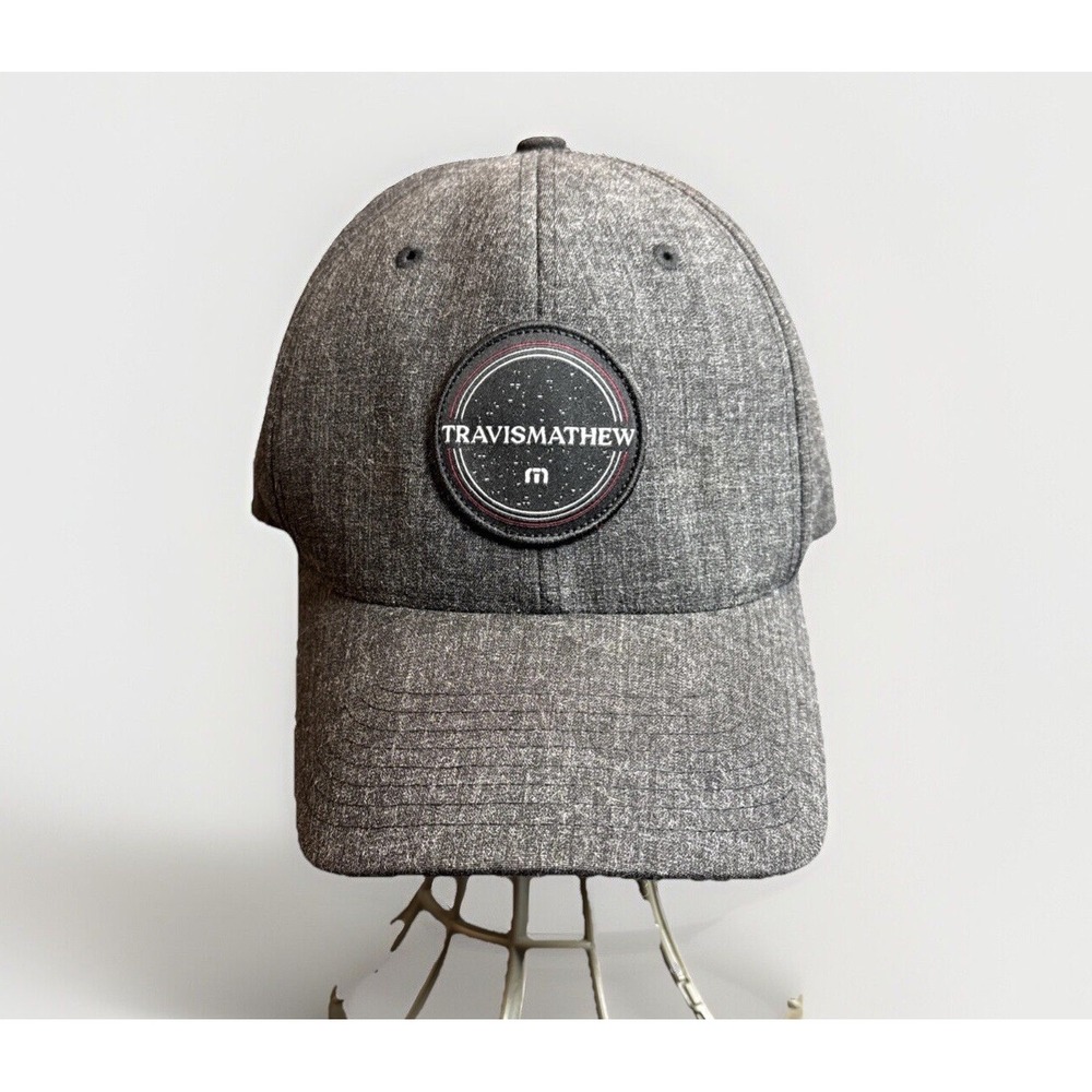 Travis Mathew Flexfit Hat Fitted Cap Gray Patch Logo L/XL Yupoong Concert